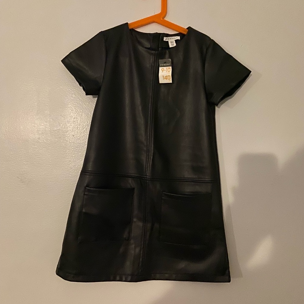 Girl new with tags Fax leather dress never worn size 9-10
